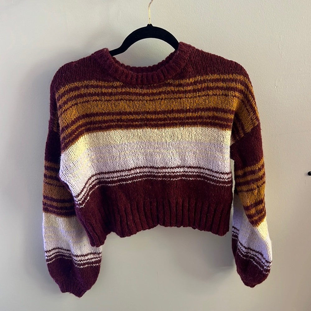 Forever 21 Cropped Striped Sweater